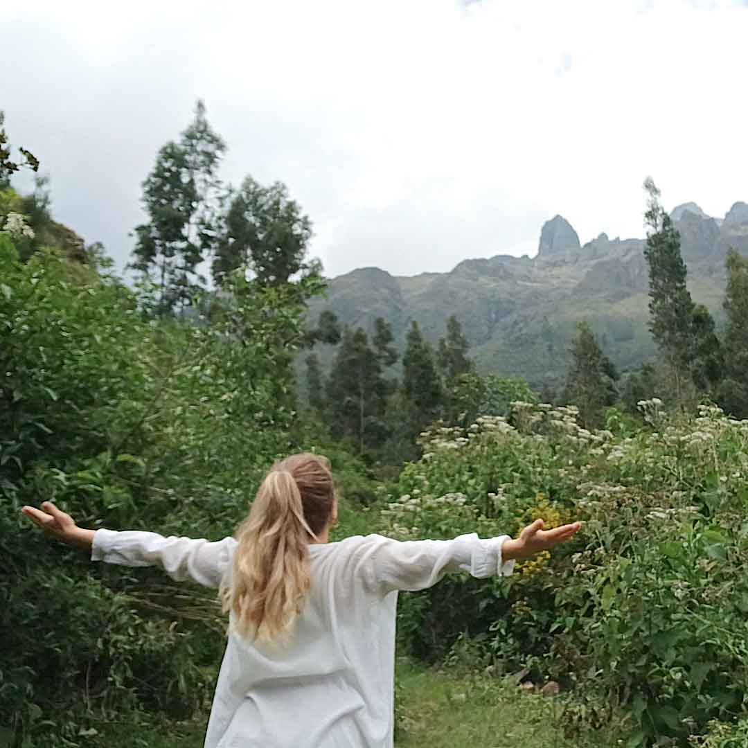 picture of Sarah sitting in meditation